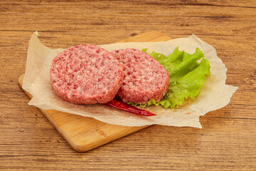 Raw beef cutlet for burger