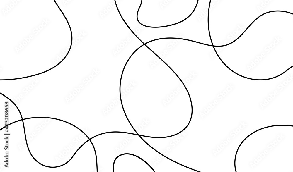 Poster thin line wavy abstract vector background. curve wave seamless pattern. line art striped graphic tem