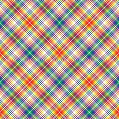 Rainbow Chevron Plaid Tartan textured Seamless Pattern Design