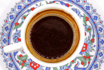 cup of Turkish coffee on a white background