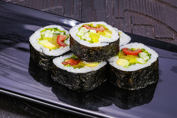 Japanese roll maki with vegetables