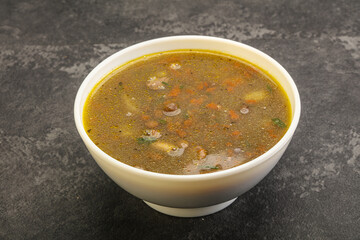 Lentil soup with chicken and vegetables