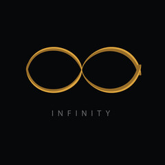 Infinity logo on black background. Creative vector company logo. Abstract business symbol template concept illustration.