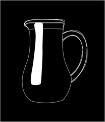 jug white on black background