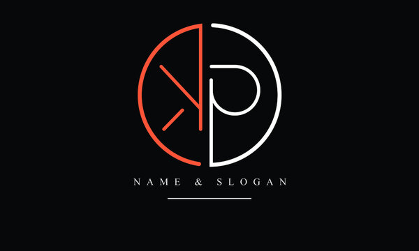 PK, KP, P, K abstract letters logo monogram