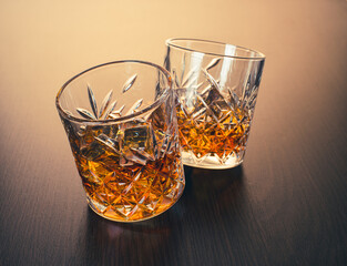 alcoholic drink, whiskey in glasses