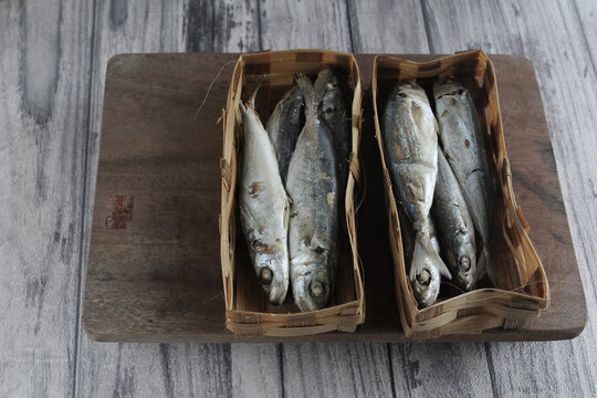 pindang fish (salted fish) in a bamboo container, is one of the traditional Indonesian fish processing methods.