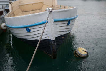 Obraz premium Boats and Yachts near the pier in the bay of Balaclava, Crimea