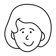 Obraz na płótnie Canvas Cartoon female person Icon. avatar woman girl vector