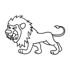Cartoon lion icon. cute animal character vector