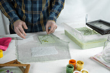 Step 8. Postcards with your own hands from paper waste. Do it yourself. Step by step. Decorating...