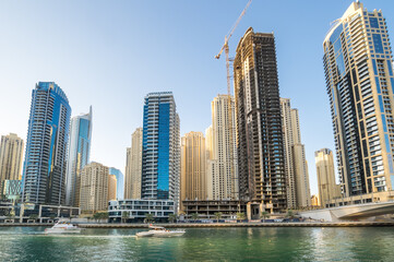 Fototapeta na wymiar View on Dubai Marina skyscrapers