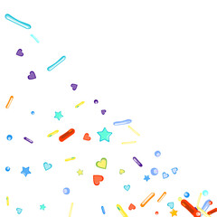 Sprinkles grainy. Cupcake donuts background.