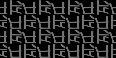 trendy background pattern with abstract japanese style ornament on black background. Wallpaper texture for your design. Vector 