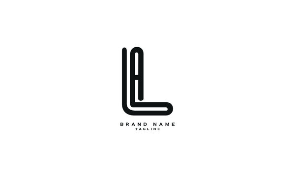 LA, AL, Abstract initial monogram letter alphabet logo design