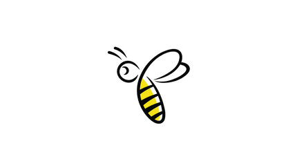 Creative Bee Abstract Logo Design Vector