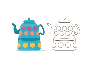 Kettle vector icon.Cartoon vector icon isolated on white background kettle.