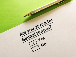 One person is answering question about sexual transmitted disease. The person thinks that he is at...