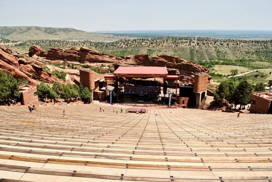 Morrison, Colorado: Red Rocks Amphitheater is an open-air amphitheatre built into a rock structure in the western United States. Red rocks surround the stage and seating for 9,500. 