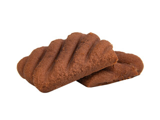 Chocolate cookie with cream filling isolated on the white background