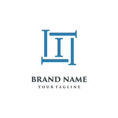 Law pillar symbol and logo design template for law firm.