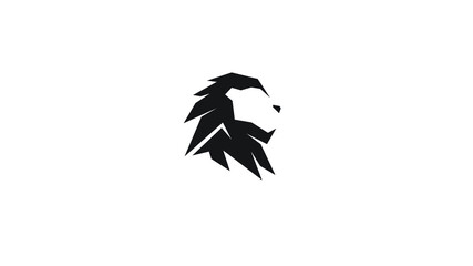 Creative Black Lion Head Logo Symbol Vector