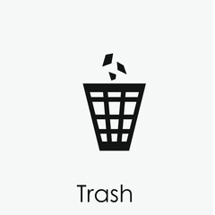 Trash vector icon.  Editable stroke. Linear style sign for use on web design and mobile apps, logo. Symbol illustration. Pixel vector graphics - Vector