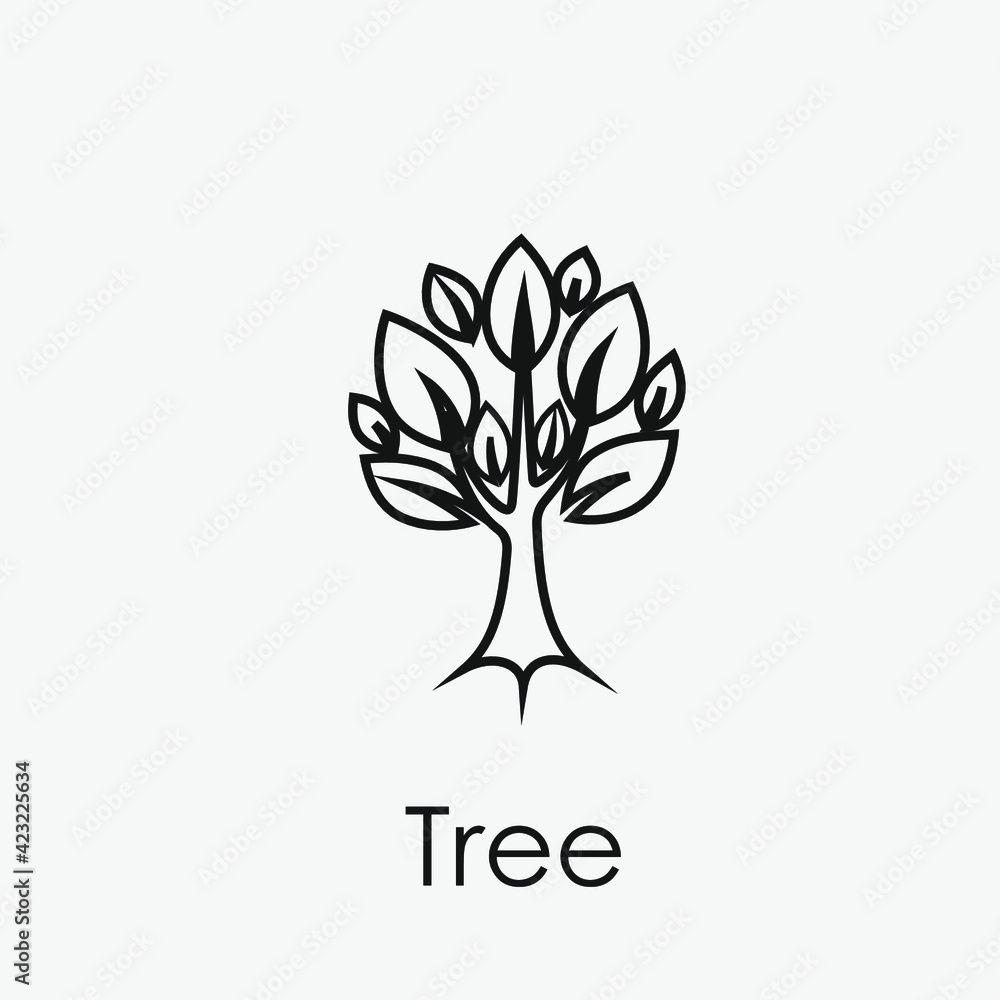 Poster tree vector icon. editable stroke. linear style sign for use on web design and mobile apps, logo. sy