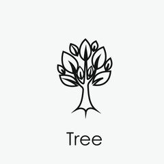 Obraz premium Tree vector icon. Editable stroke. Linear style sign for use on web design and mobile apps, logo. Symbol illustration. Pixel vector graphics - Vector