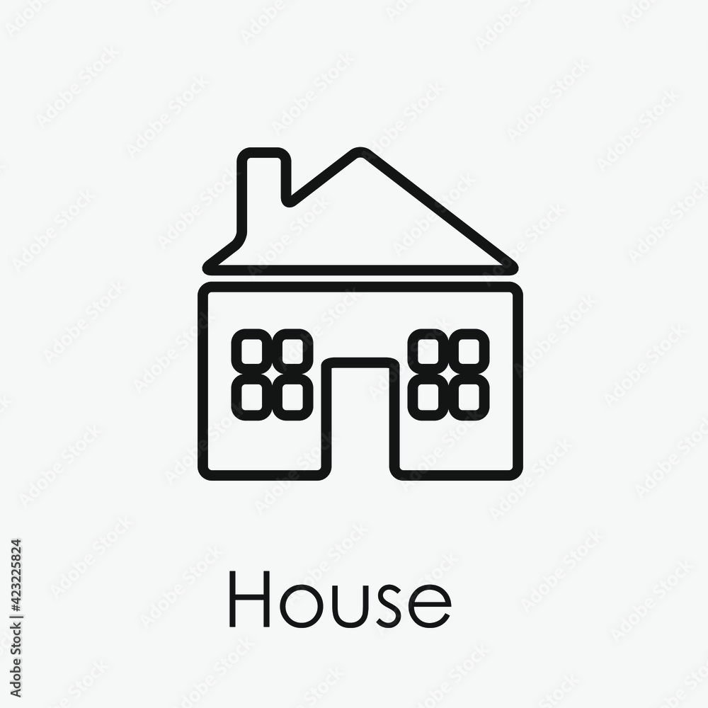 Poster house vector icon. editable stroke. linear style sign for use on web design and mobile apps, logo. s
