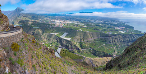Panorama of La Palma from Time viewpoint, Canary Islands, Spain. © dudlajzov
