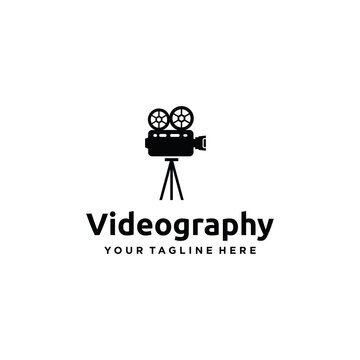 The Videography icon isolated on white background. Design elements for logo, Simple and clean flat design of the  Videography logo template. 