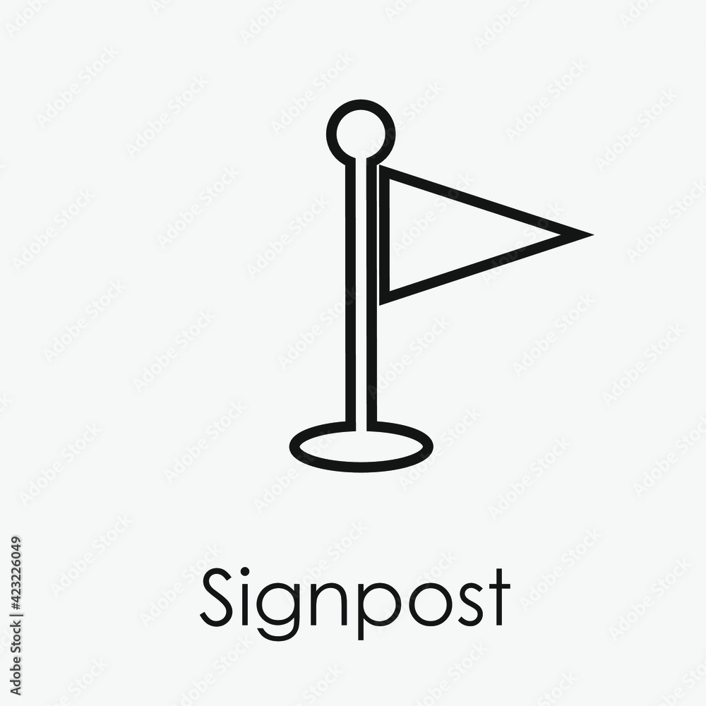 Poster signpost vector icon. editable stroke. linear style sign for use on web design and mobile apps, logo