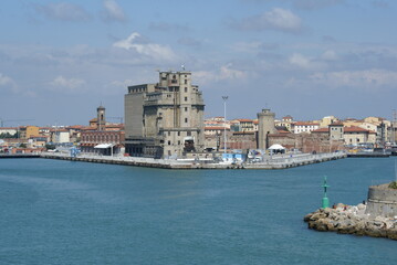 Approaching the port of Livorno: view of the old grain silos and of the old fortress © Marco