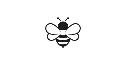 Creative Bee Lines Logo Design Vector Illustration - obrazy, fototapety, plakaty