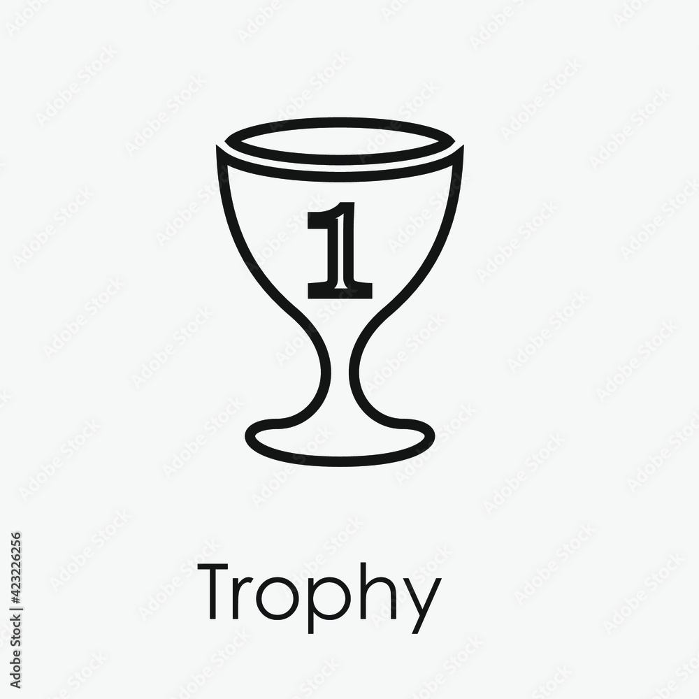 Poster trophy vector icon. editable stroke. symbol in line art style for design, presentation, website or a