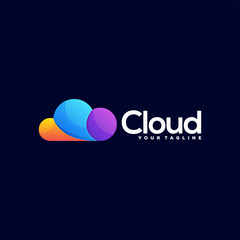 cloud color gradient logo design