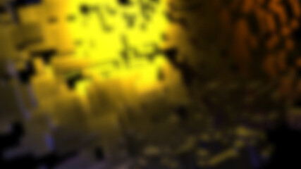 Yellow pixel rumbling illustration background .soft focus perspective , suitable for your background element.