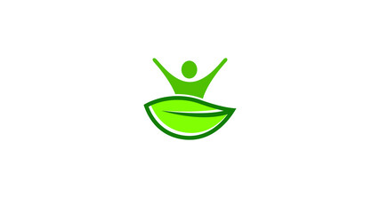 Creative Leaf Human Body Symbol Design Illustration