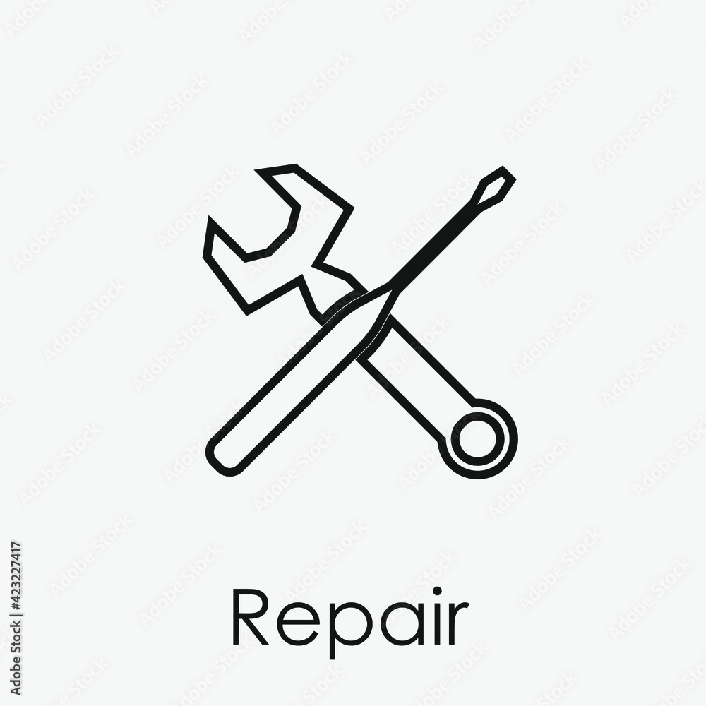 Poster repair vector icon. editable stroke. linear style sign for use on web design and mobile apps, logo. 