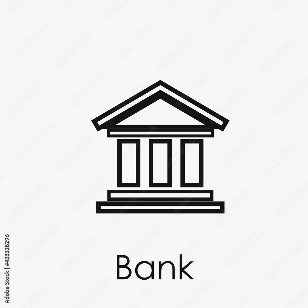 Poster bank vector icon. editable stroke. symbol in line art style for design, presentation, website or app