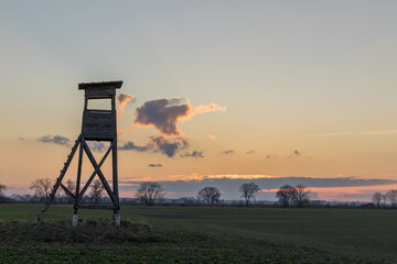 Naklejka premium hunting pulpit during sunset