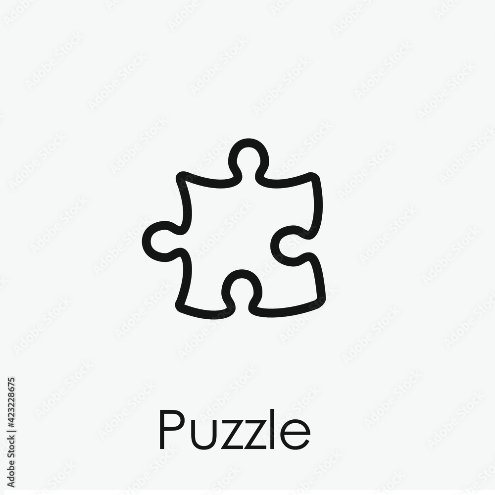 Poster puzzle vector icon. editable stroke. linear style sign for use on web design and mobile apps, logo. 