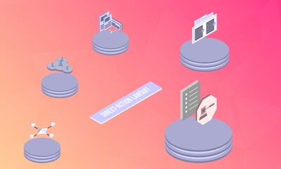 Direct-action lawsuit concept on abstract design
