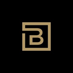 Abstract Letter B and square shape