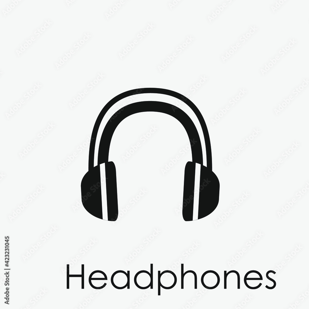 Poster headphones vector icon. editable stroke. linear style sign for use on web design and mobile apps, lo