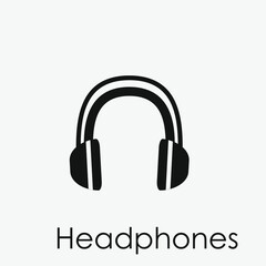 Headphones vector icon.  Editable stroke. Linear style sign for use on web design and mobile apps, logo. Symbol illustration. Pixel vector graphics - Vector