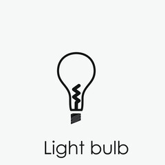 Light bulb vector icon.  Editable stroke. Linear style sign for use on web design and mobile apps, logo. Symbol illustration. Pixel vector graphics - Vector