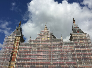building in scaffolding