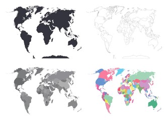 Fototapeta na wymiar World Maps Set